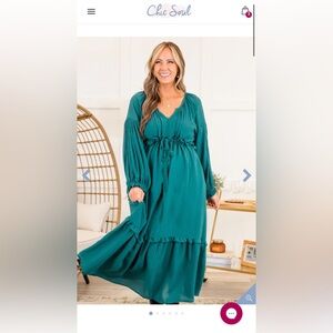 Chic Soul Tell Your Story Maxi Dress in Jade